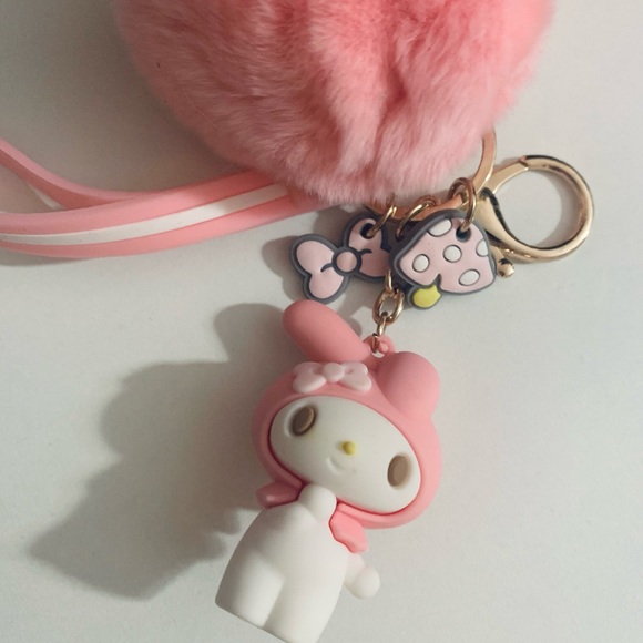 New My Melody Pom Pom Keychain - Picture 2 of 2
